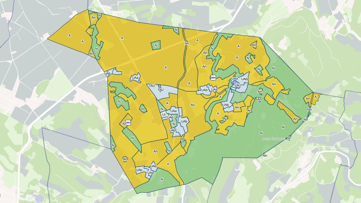 Aperçu cartographique de Chozeau, centré sur la commune