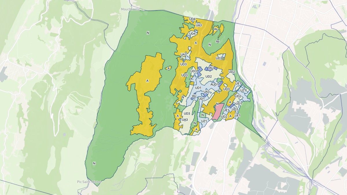 Aperçu cartographique de Claix, centré sur la commune