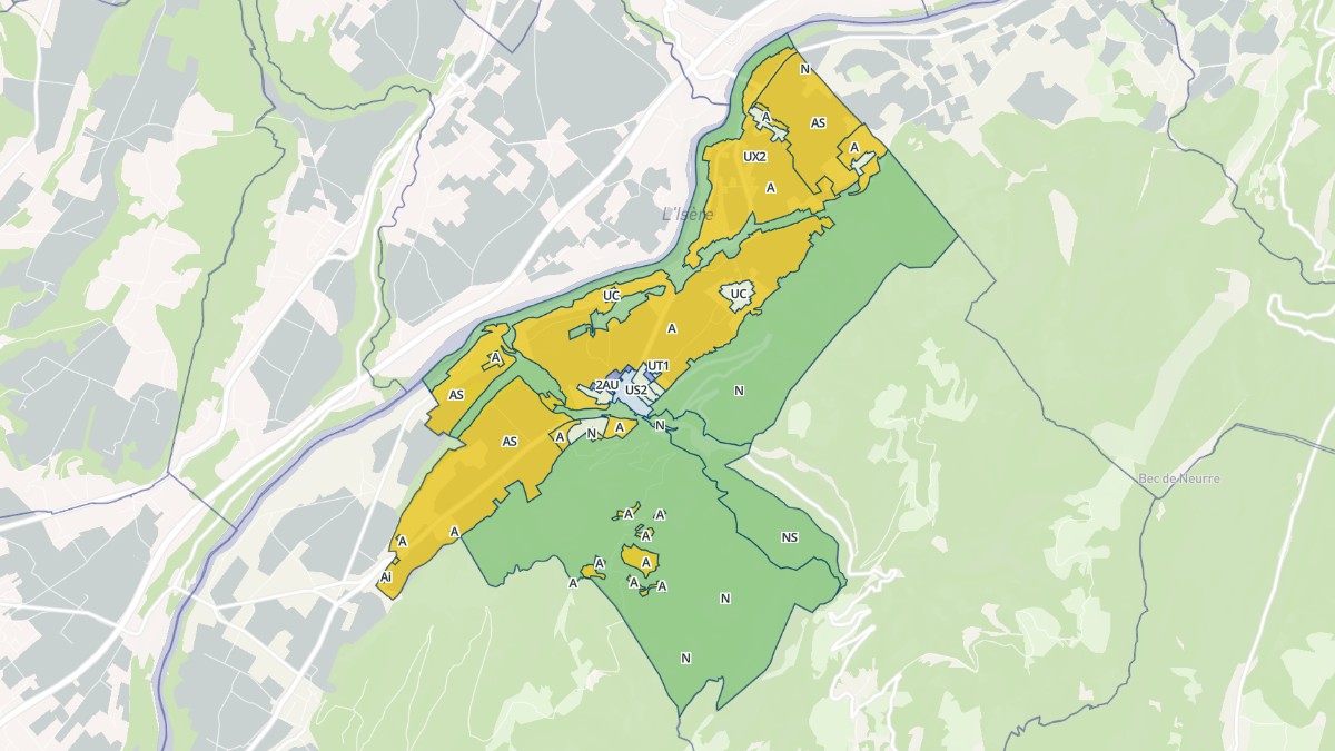 Aperçu cartographique de Cognin-les-Gorges, centré sur la commune