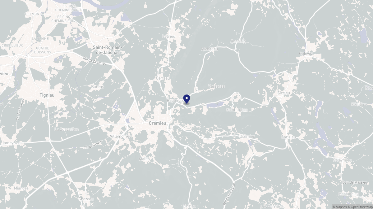 Aperçu cartographique de Crémieu, centré sur la commune