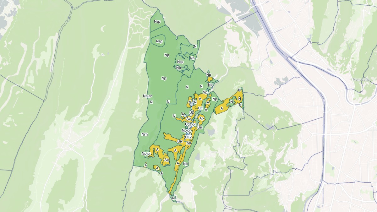 Aperçu cartographique de Engins, centré sur la commune