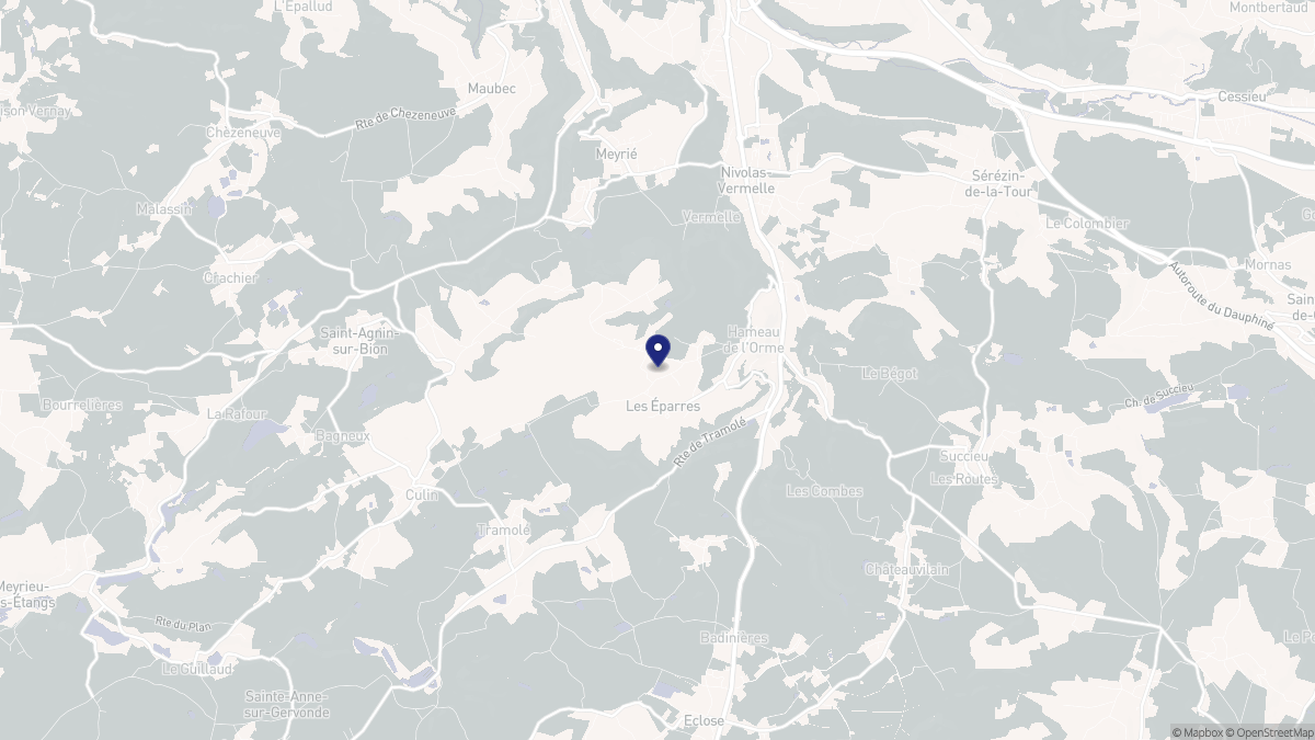 Aperçu cartographique de Les Éparres, centré sur la commune