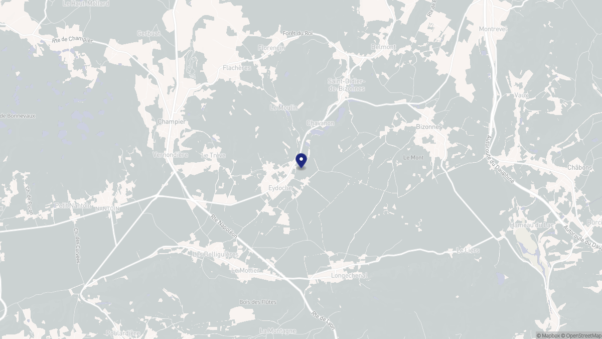Aperçu cartographique de Eydoche, centré sur la commune