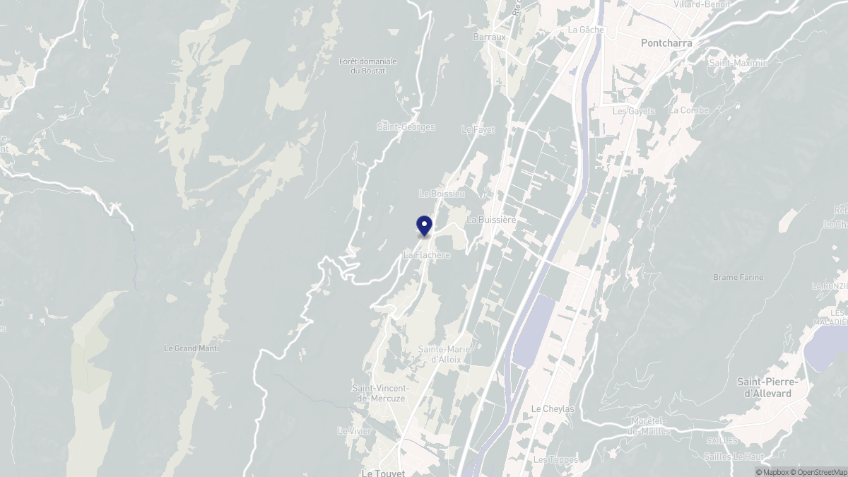 Aperçu cartographique de La Flachère, centré sur la commune