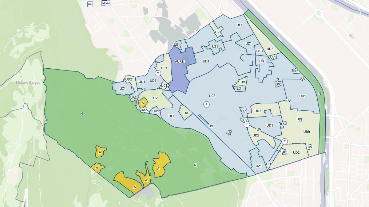 Aperçu cartographique de Fontaine, centré sur la commune