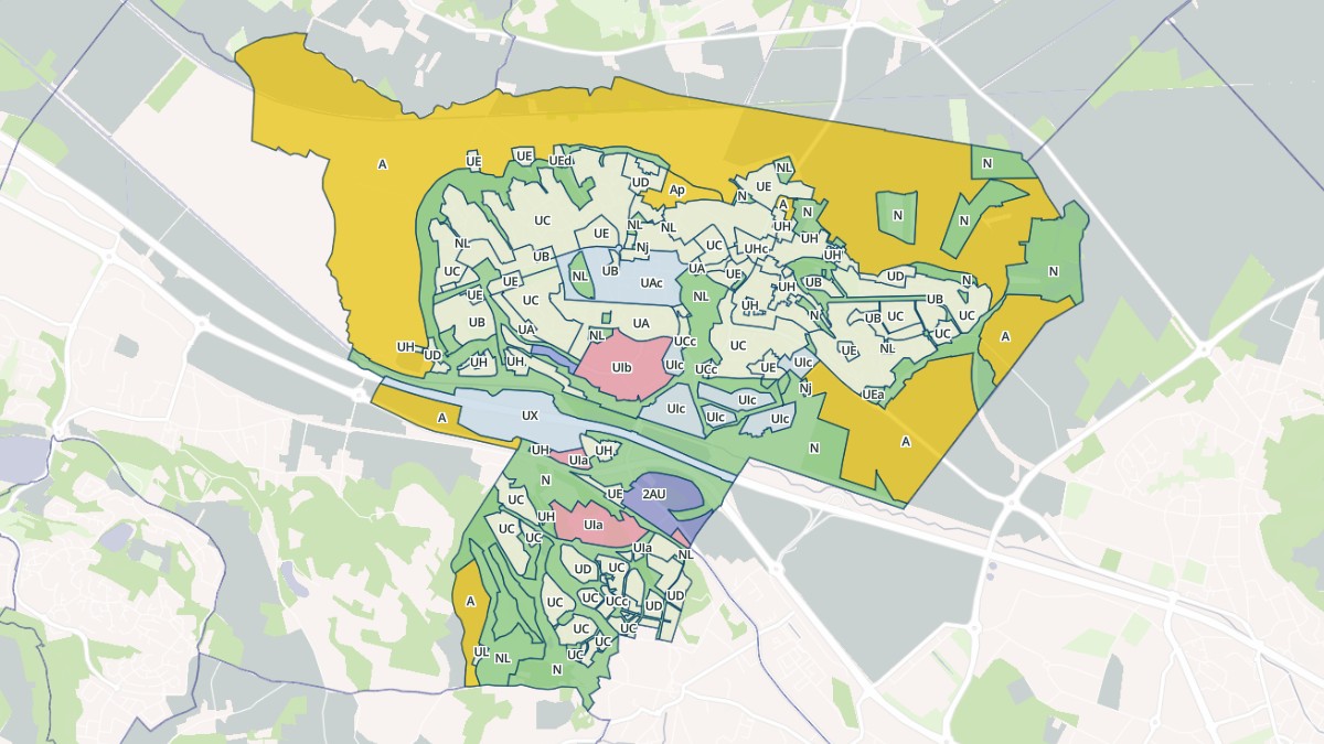 Aperçu cartographique de L'Isle-d'Abeau, centré sur la commune