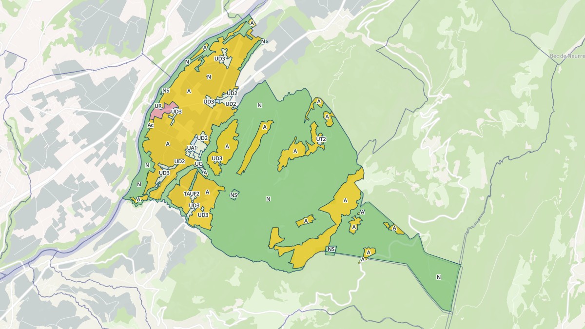 Aperçu cartographique de Izeron, centré sur la commune
