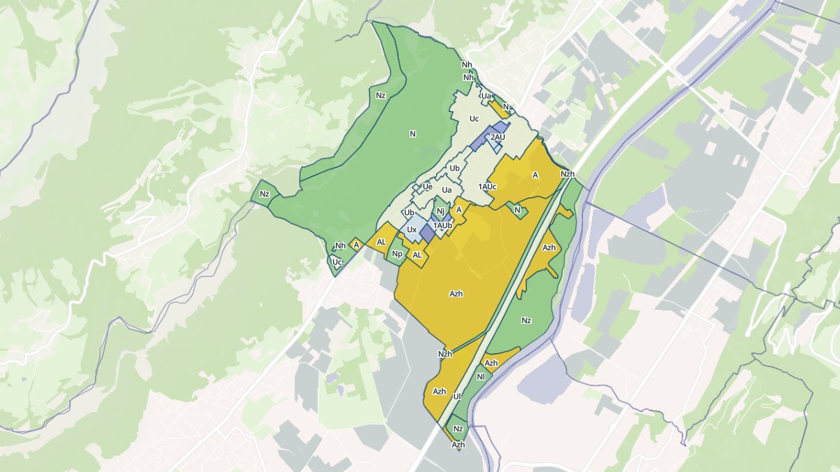 Aperçu cartographique de Lumbin, centré sur la commune