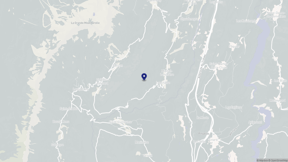 Aperçu cartographique de Miribel-Lanchâtre, centré sur la commune