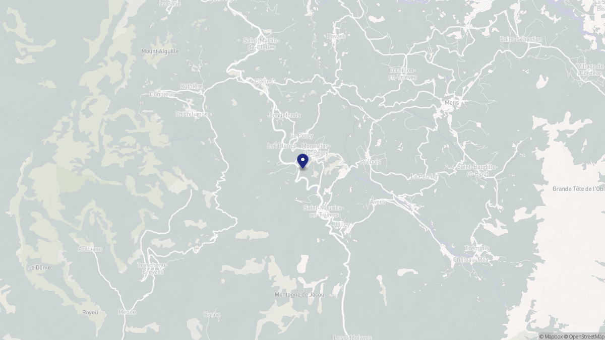 Aperçu cartographique de Monestier-du-Percy, centré sur la commune