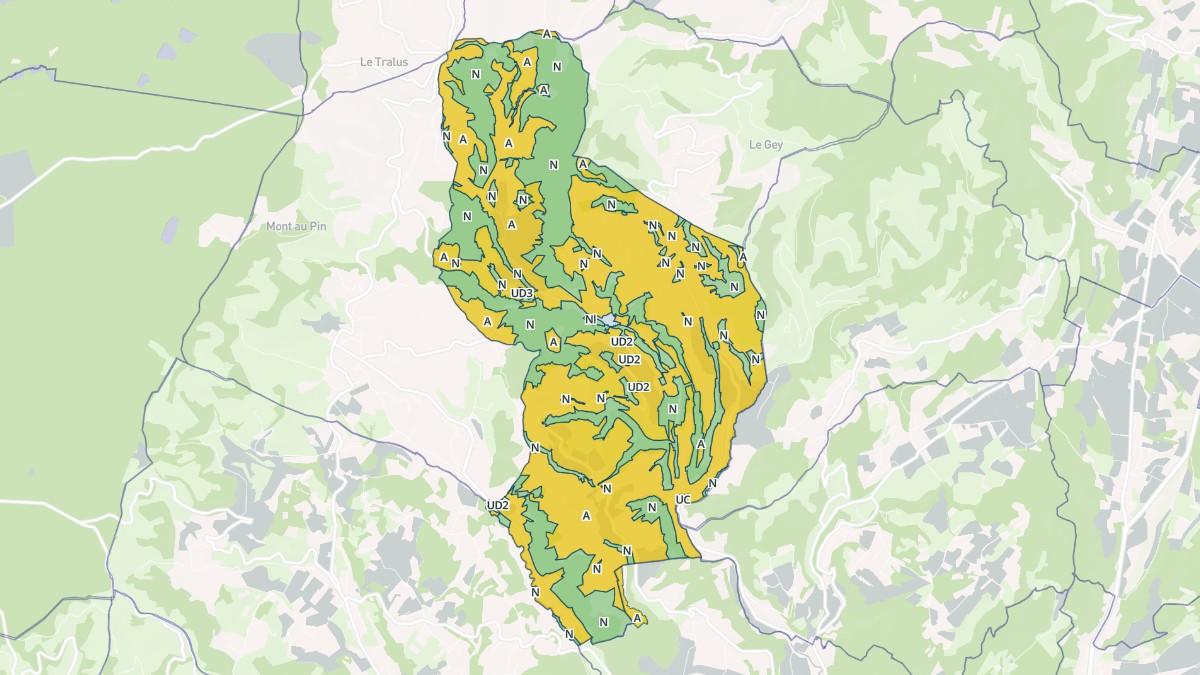 Aperçu cartographique de Serre-Nerpol, centré sur la commune