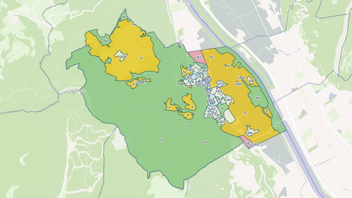 Aperçu cartographique de Noyarey, centré sur la commune