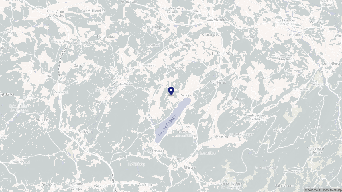 Aperçu cartographique de Villages du Lac de Paladru, centré sur la commune