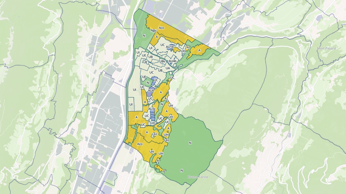 Aperçu cartographique de Pontcharra, centré sur la commune