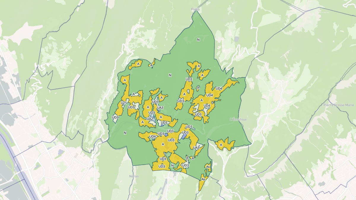 Aperçu cartographique de Quaix-en-Chartreuse, centré sur la commune