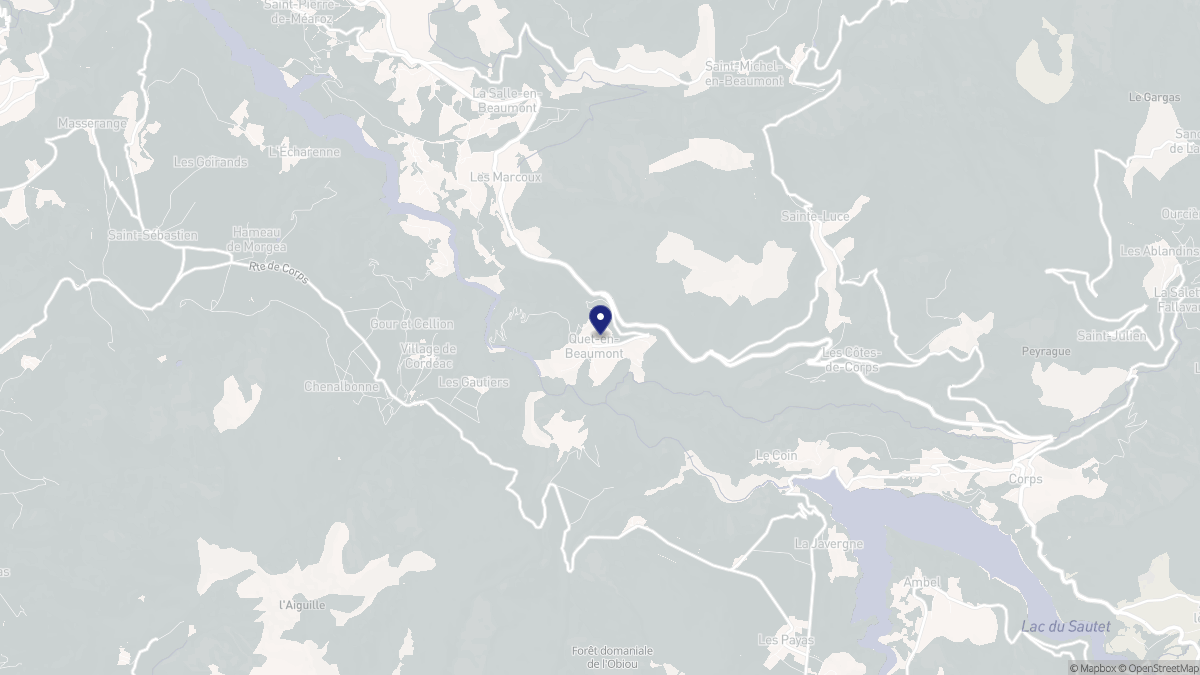 Aperçu cartographique de Quet-en-Beaumont, centré sur la commune