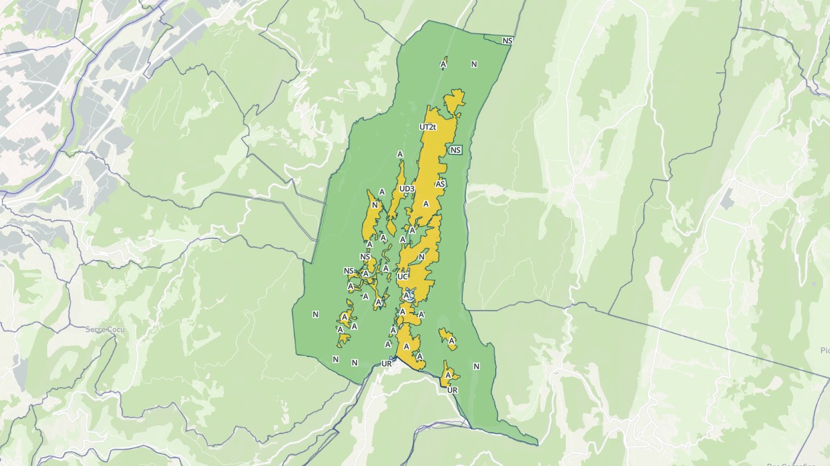Aperçu cartographique de Rencurel, centré sur la commune