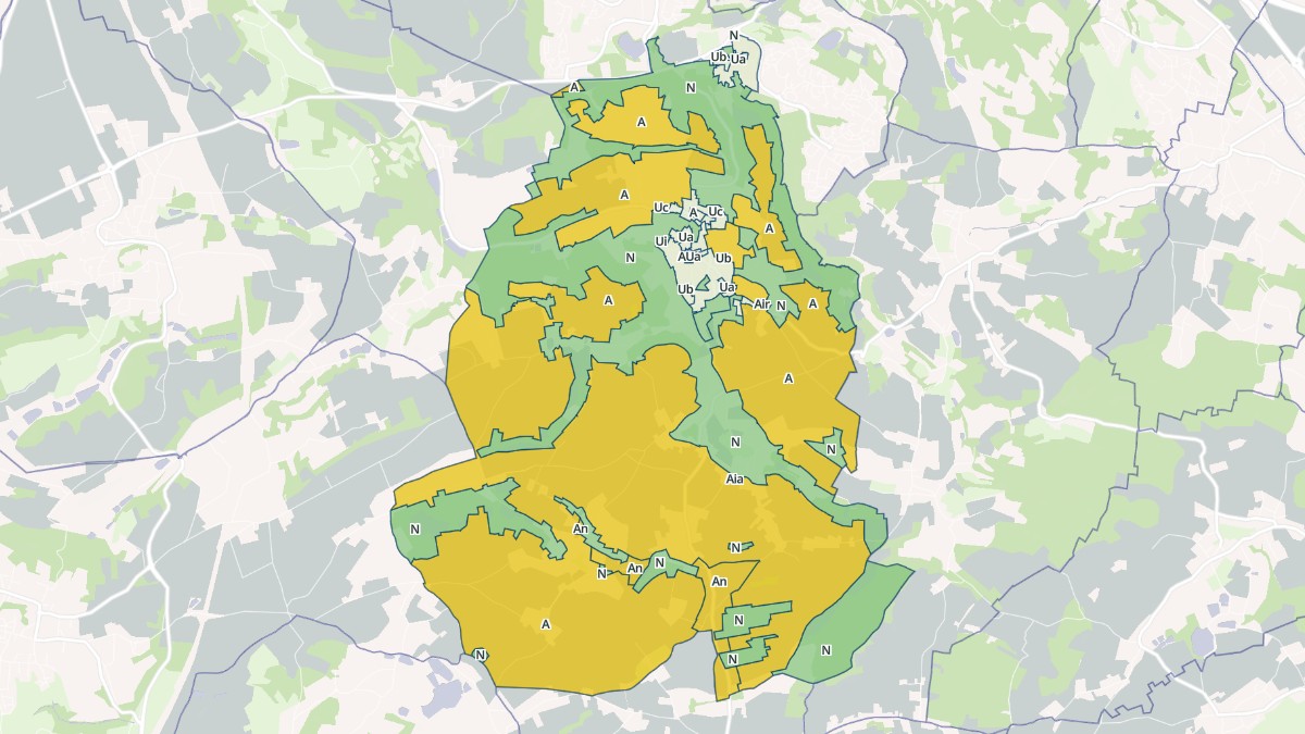 Aperçu cartographique de Roche, centré sur la commune