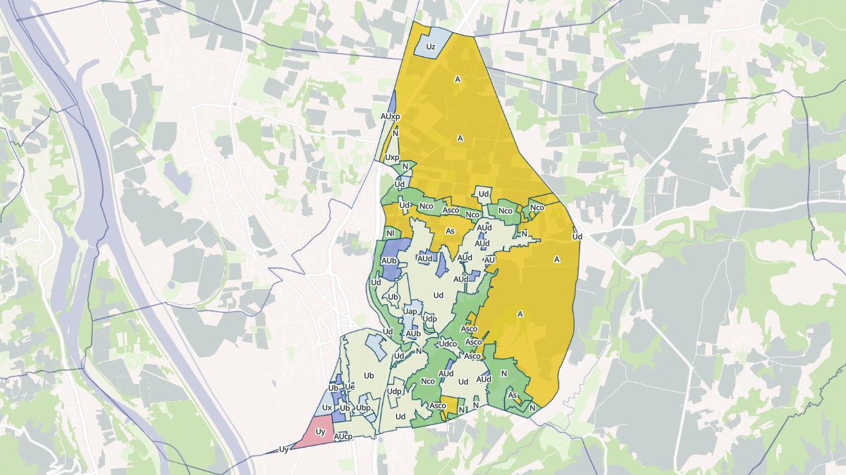 Aperçu cartographique de Roussillon, centré sur la commune
