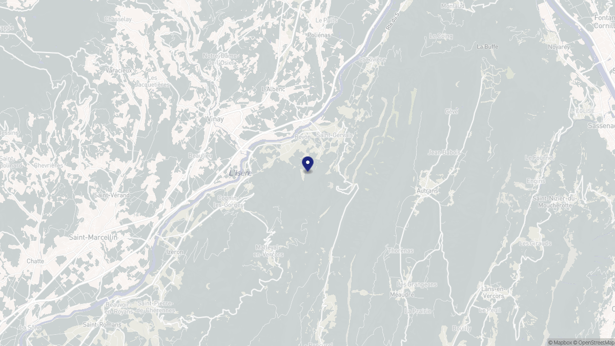 Aperçu cartographique de Rovon, centré sur la commune