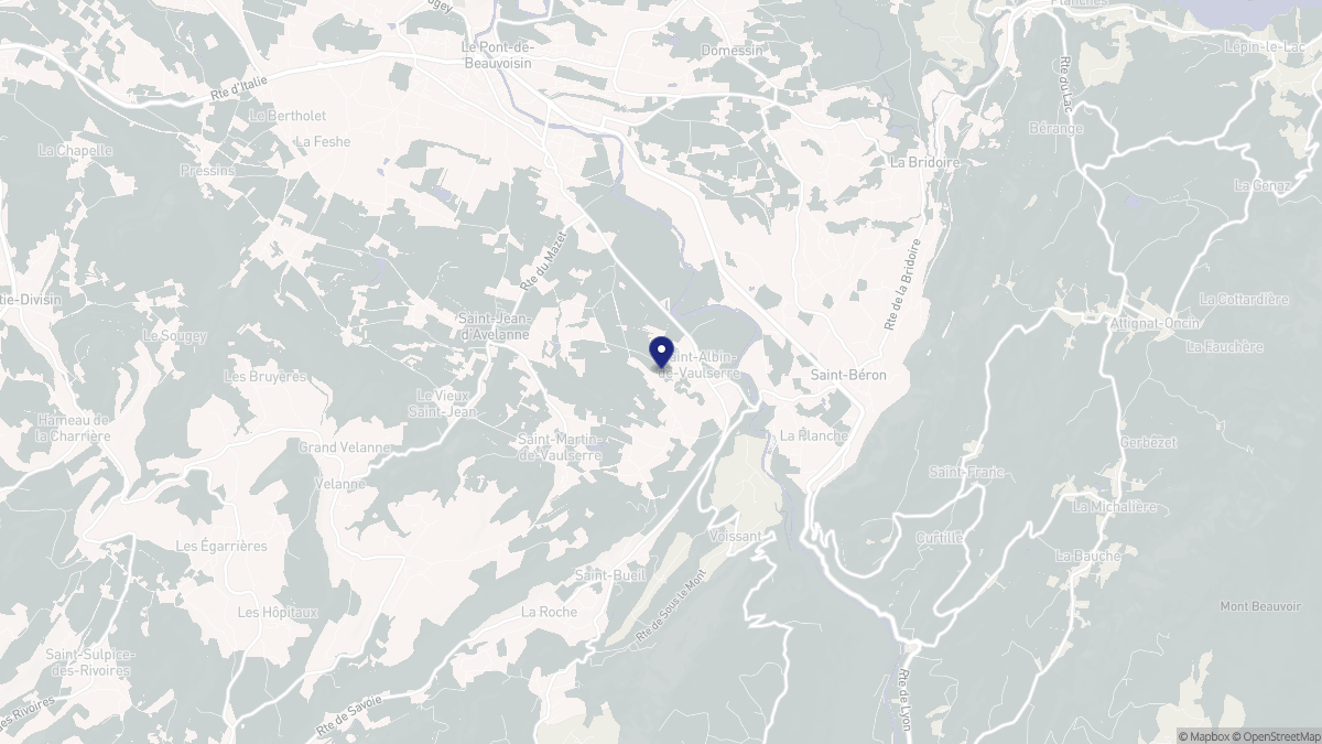 Aperçu cartographique de Saint-Albin-de-Vaulserre, centré sur la commune