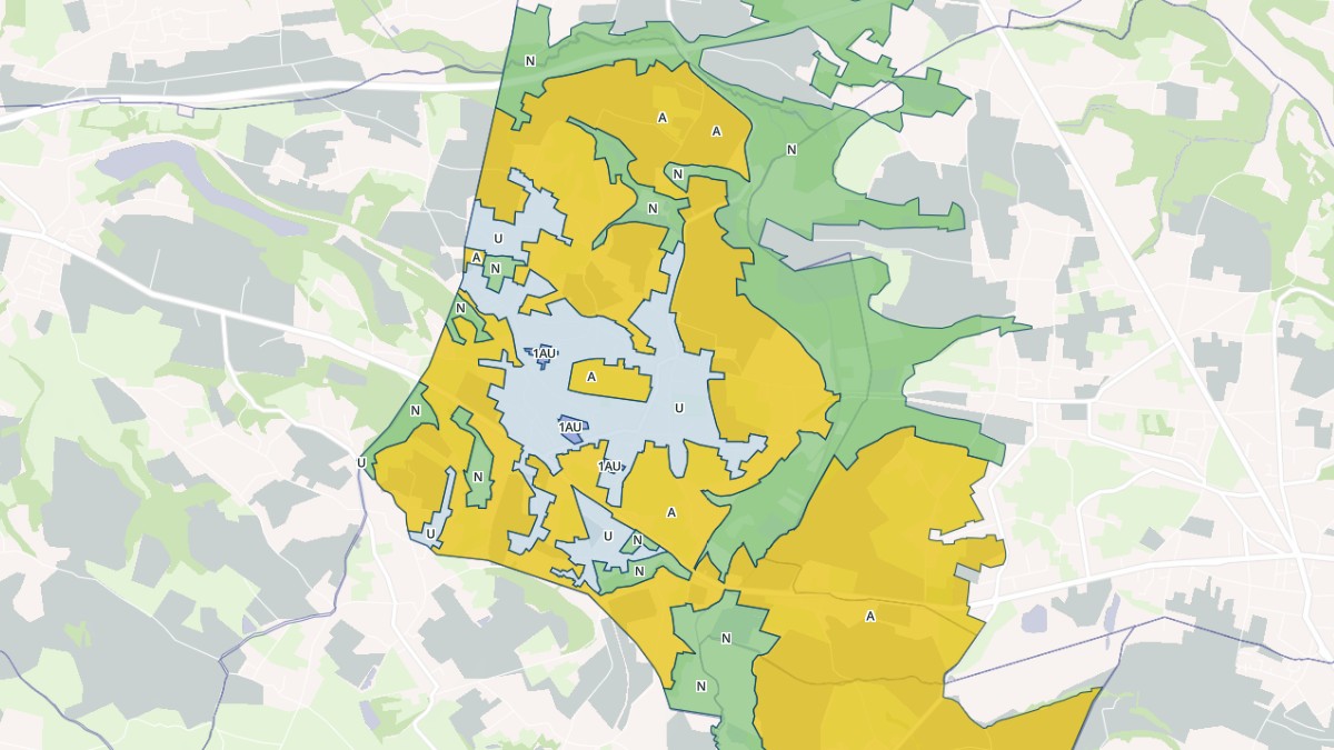Aperçu cartographique de Saint-André-le-Gaz, centré sur la commune