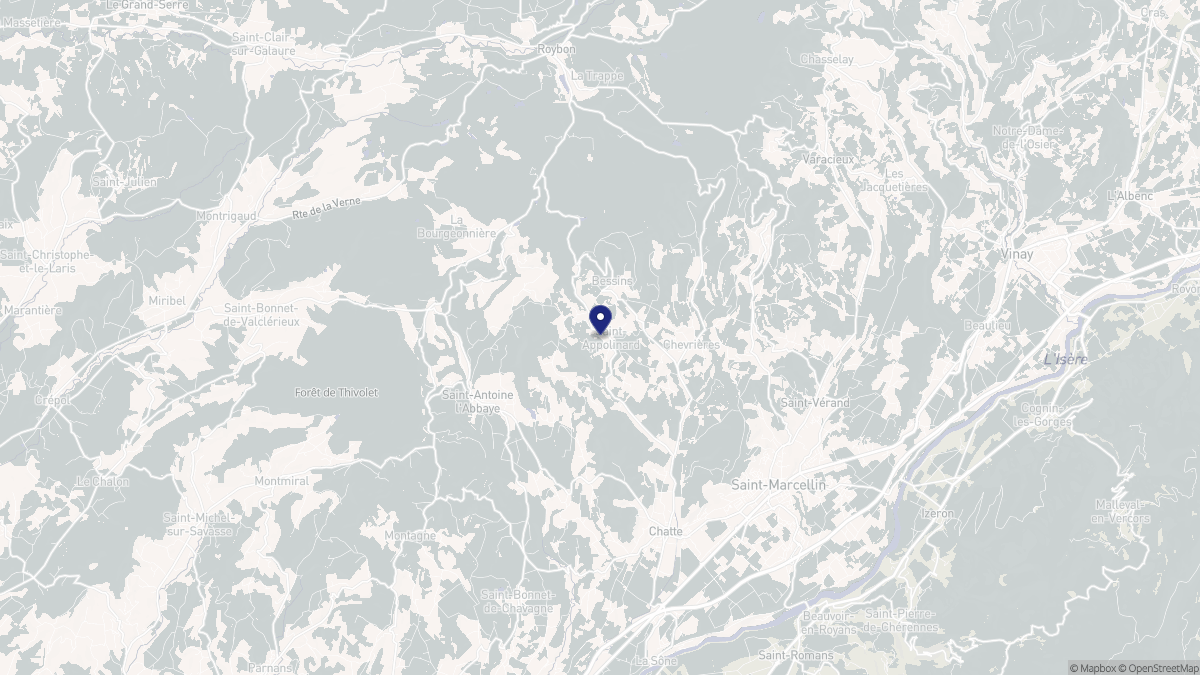 Aperçu cartographique de Saint-Appolinard, centré sur la commune
