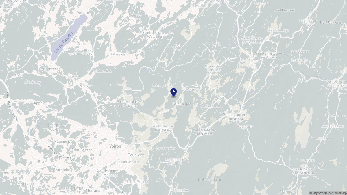 Aperçu cartographique de Saint-Aupre, centré sur la commune
