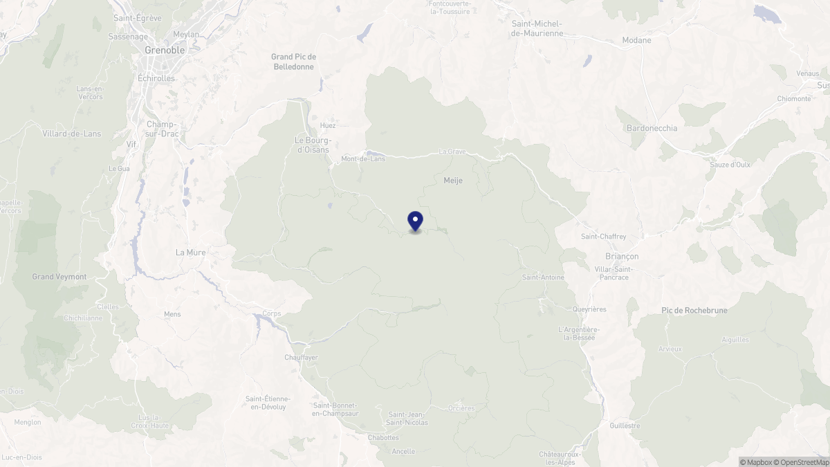 Aperçu cartographique de Saint-Christophe-en-Oisans, centré sur la commune