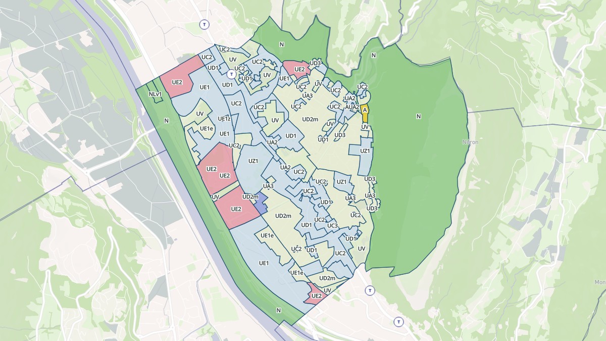 Aperçu cartographique de Saint-Égrève, centré sur la commune