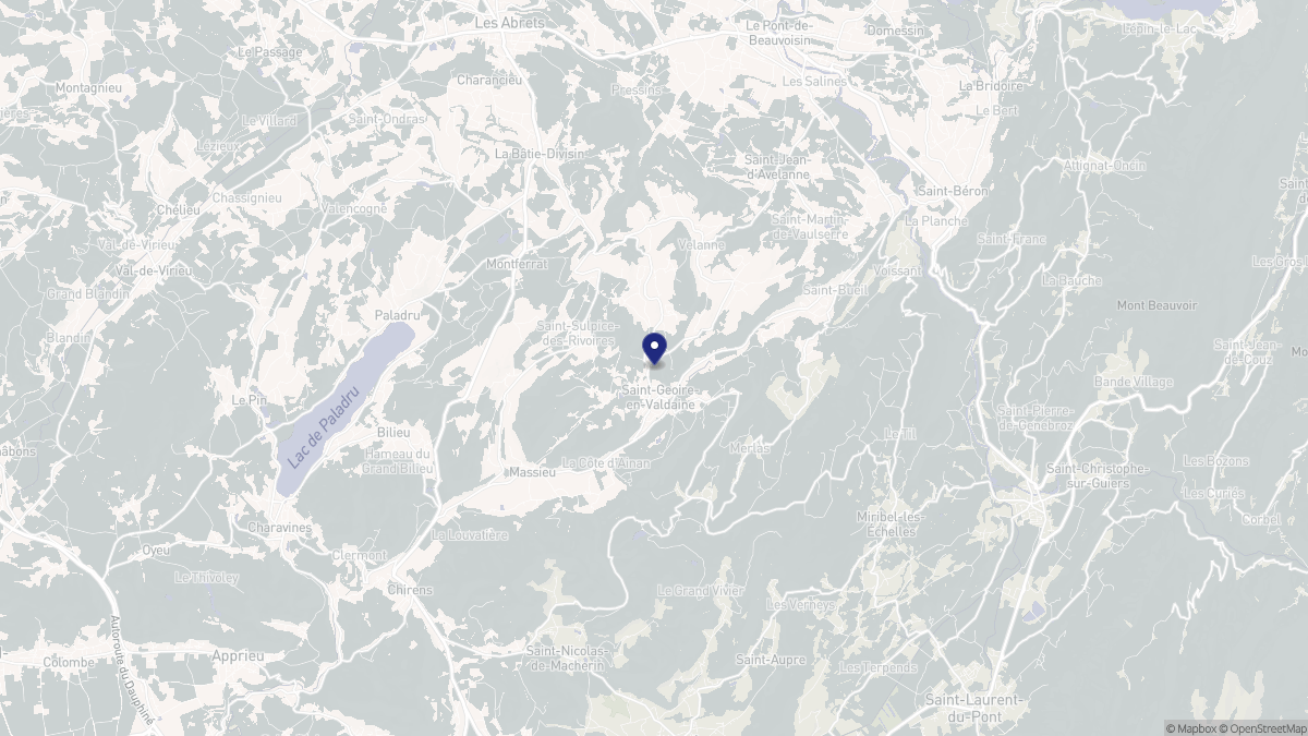 Aperçu cartographique de Saint-Geoire-en-Valdaine, centré sur la commune