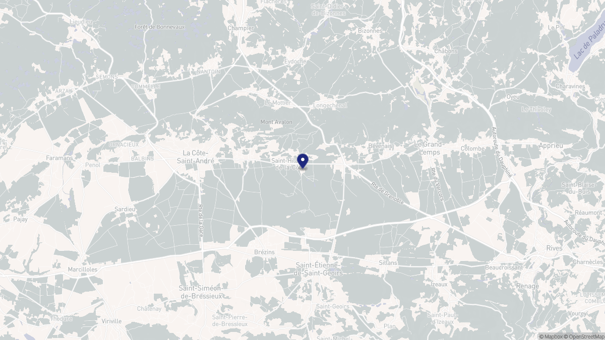 Aperçu cartographique de Saint-Hilaire-de-la-Côte, centré sur la commune