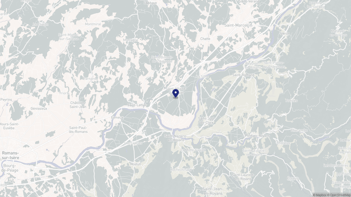 Aperçu cartographique de Saint-Hilaire-du-Rosier, centré sur la commune