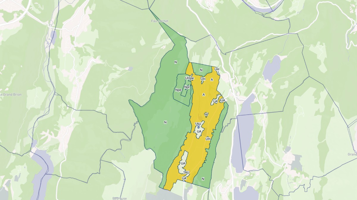 Aperçu cartographique de Saint-Jean-de-Vaulx, centré sur la commune