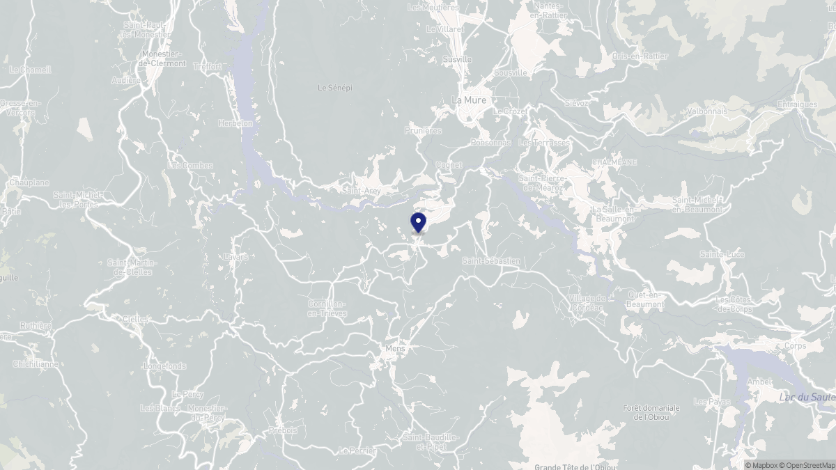 Aperçu cartographique de Saint-Jean-d'Hérans, centré sur la commune