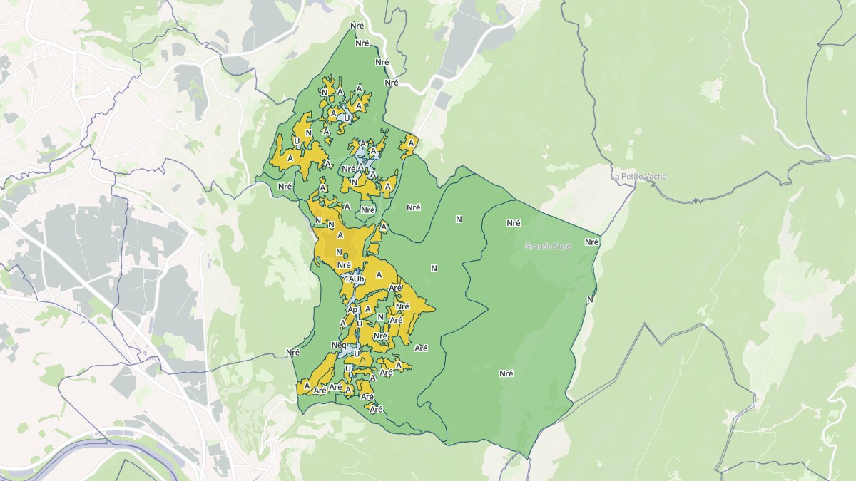 Aperçu cartographique de La Sure en Chartreuse, centré sur la commune