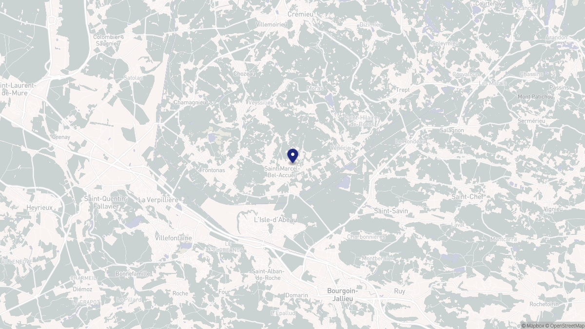 Aperçu cartographique de Saint-Marcel-Bel-Accueil, centré sur la commune