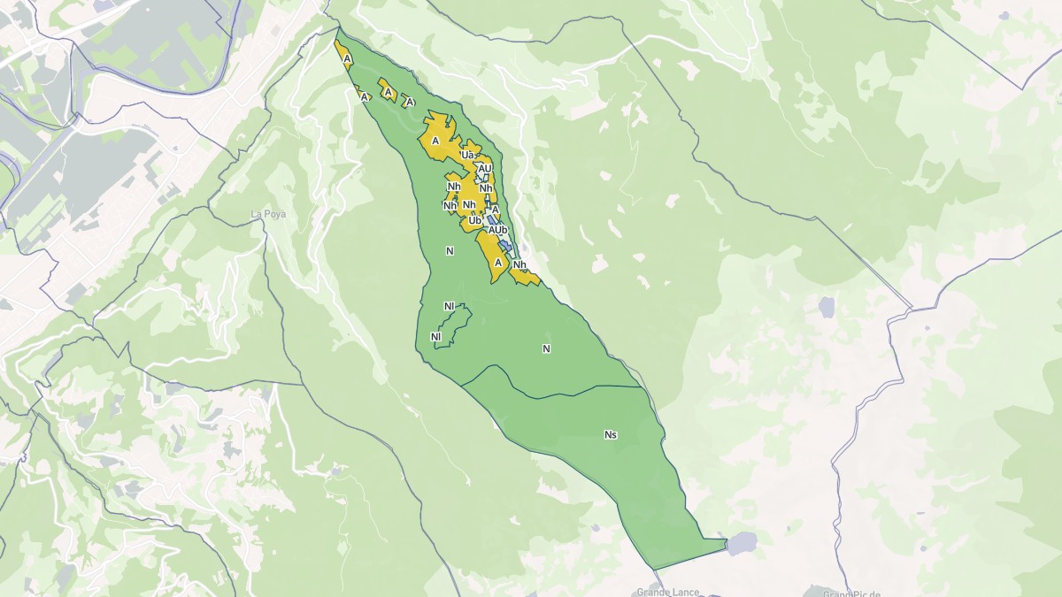 Aperçu cartographique de Saint-Mury-Monteymond, centré sur la commune
