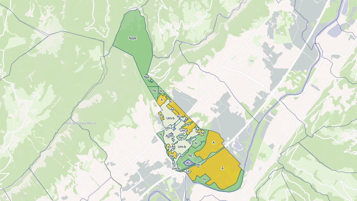 Aperçu cartographique de Saint-Nazaire-les-Eymes, centré sur la commune