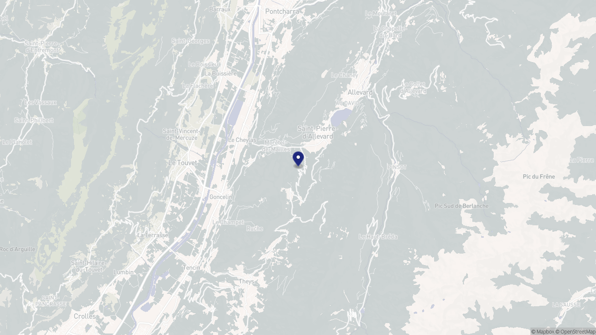 Aperçu cartographique de Crêts en Belledonne, centré sur la commune