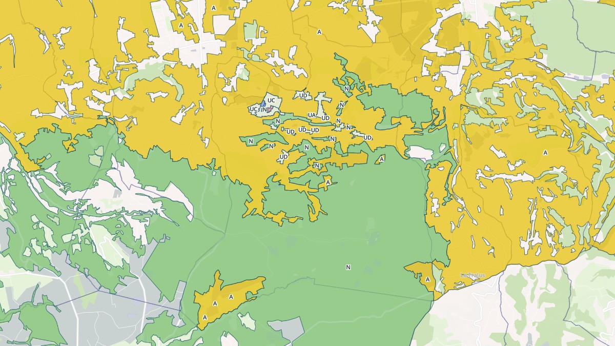 Aperçu cartographique de Saint-Pierre-de-Bressieux, centré sur la commune