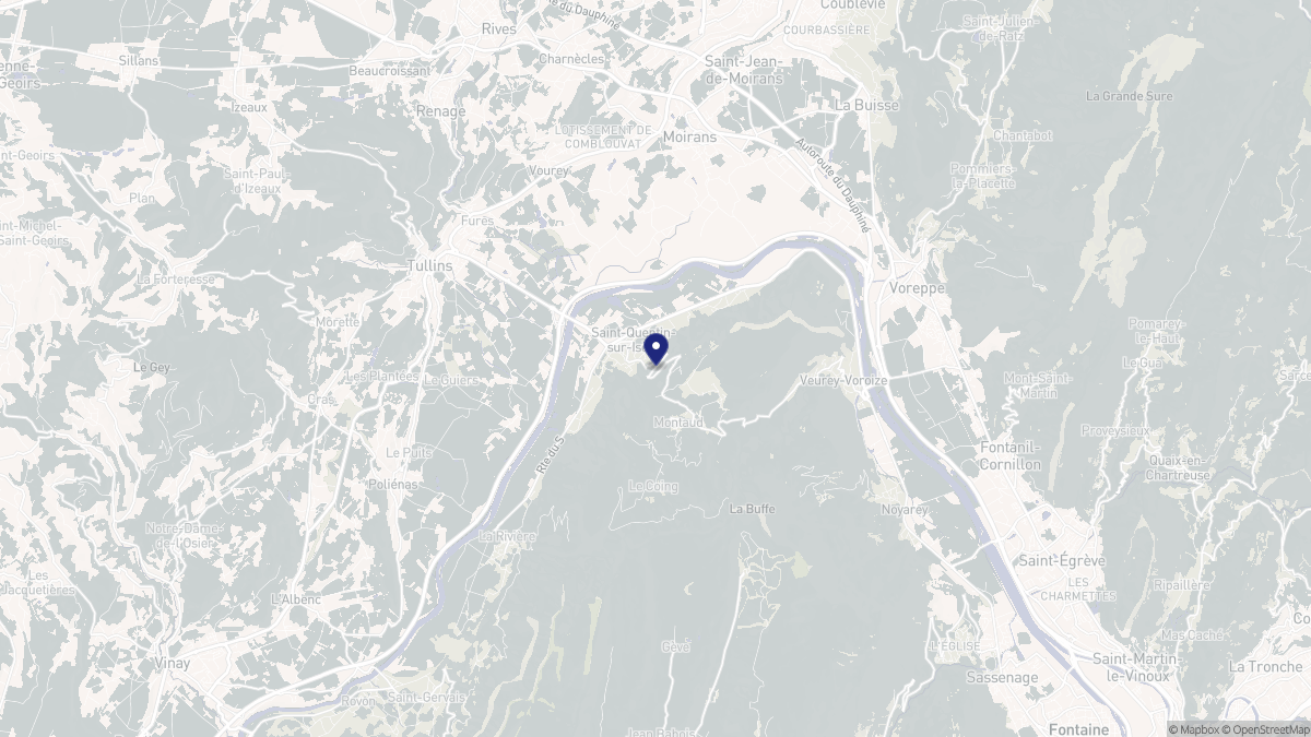 Aperçu cartographique de Saint-Quentin-sur-Isère, centré sur la commune
