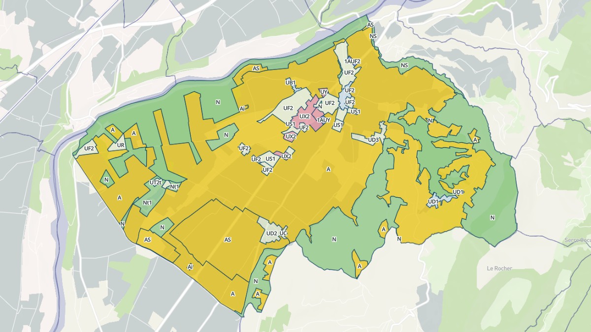 Aperçu cartographique de Saint-Romans, centré sur la commune