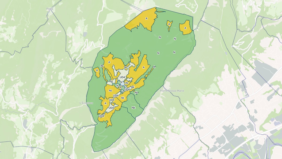 Aperçu cartographique de Le Sappey-en-Chartreuse, centré sur la commune