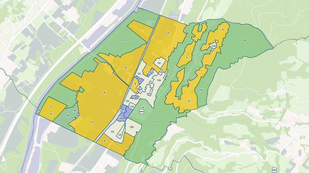 Aperçu cartographique de Tencin, centré sur la commune