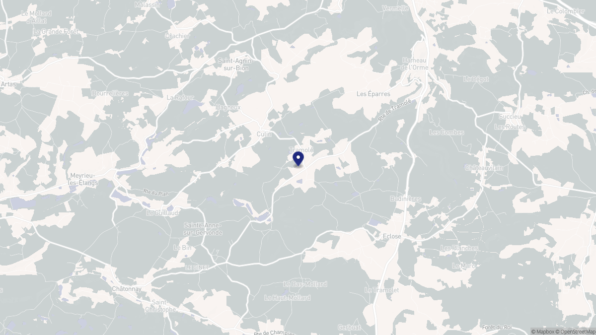 Aperçu cartographique de Tramolé, centré sur la commune