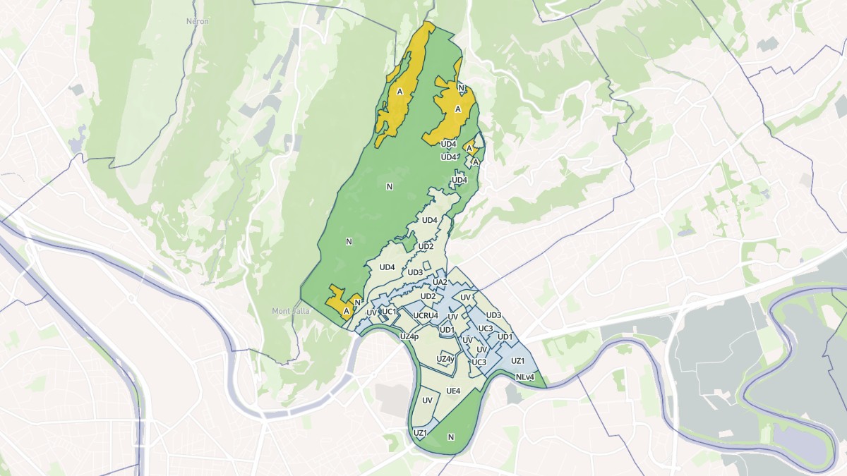 Aperçu cartographique de La Tronche, centré sur la commune