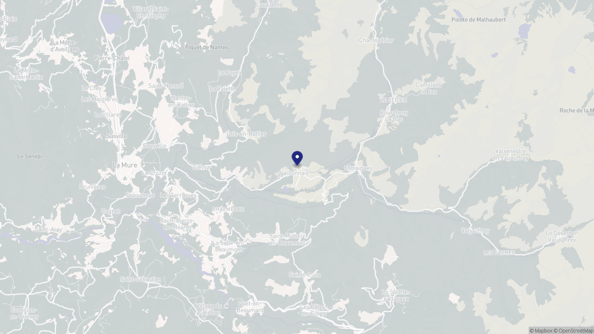 Aperçu cartographique de Valbonnais, centré sur la commune