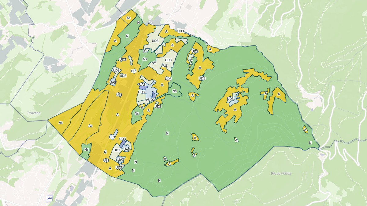 Aperçu cartographique de Vaulnaveys-le-Bas, centré sur la commune