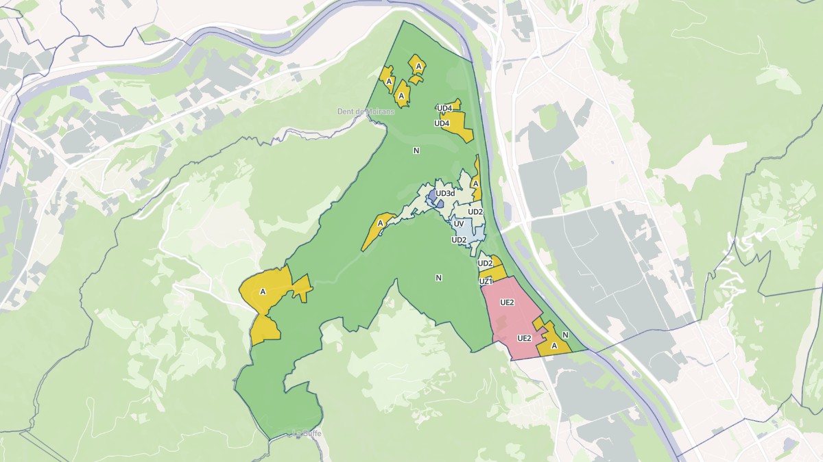 Aperçu cartographique de Veurey-Voroize, centré sur la commune